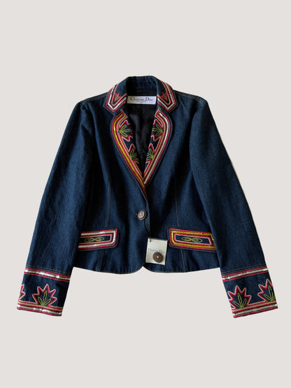 Christian Dior Boutique 2006 Denim Embroidered Jacket