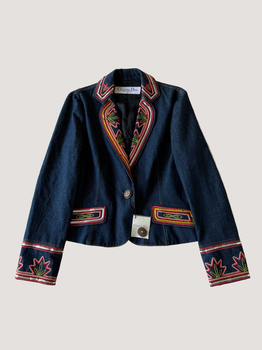 Christian Dior Boutique 2006 Denim Embroidered Jacket