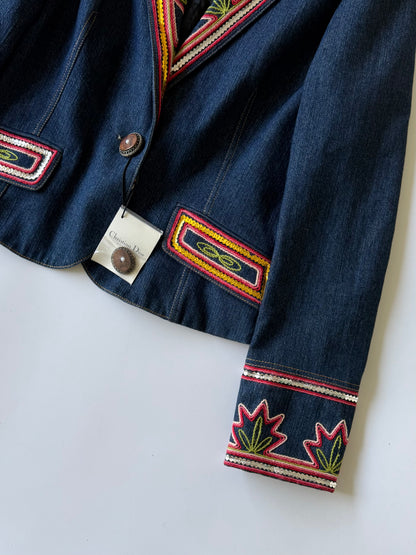 Christian Dior Boutique 2006 Denim Embroidered Jacket