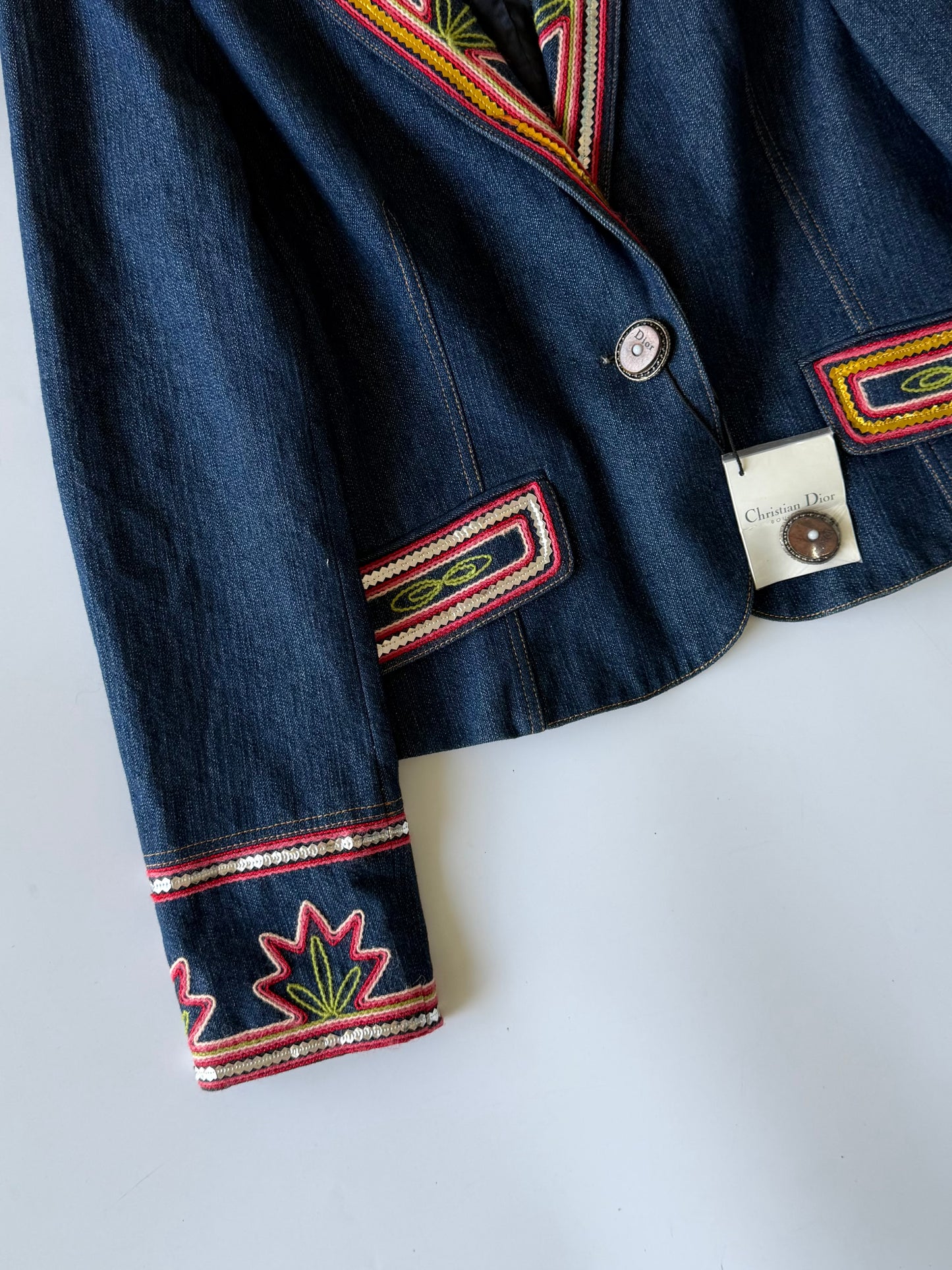 Christian Dior Boutique 2006 Denim Embroidered Jacket