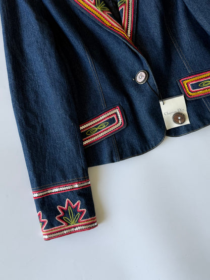 Christian Dior Boutique 2006 Denim Embroidered Jacket