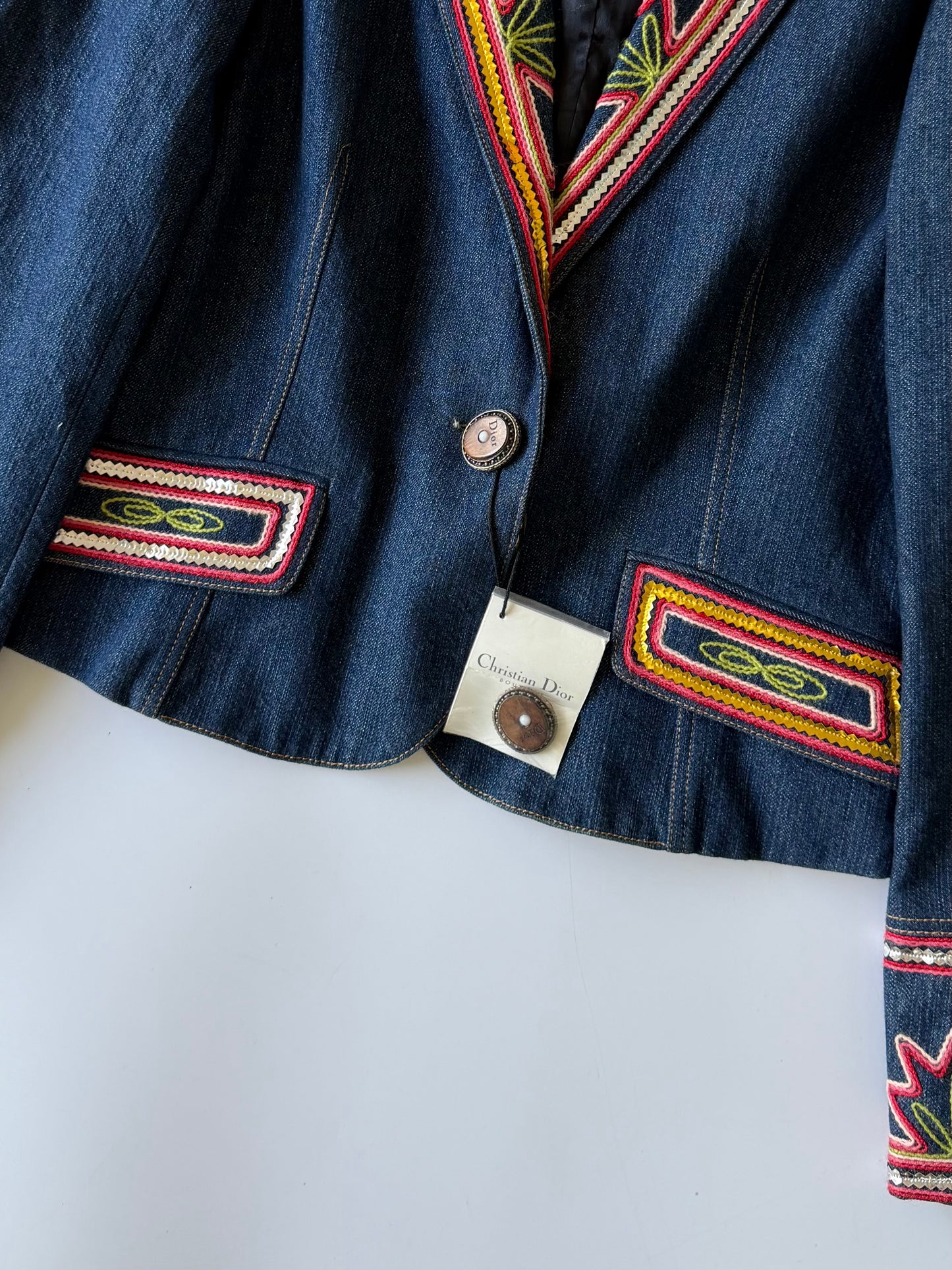 Christian Dior Boutique 2006 Denim Embroidered Jacket