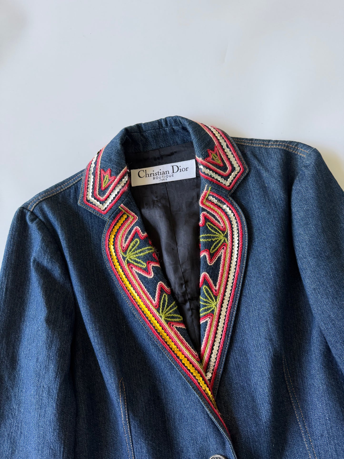 Christian Dior Boutique 2006 Denim Embroidered Jacket