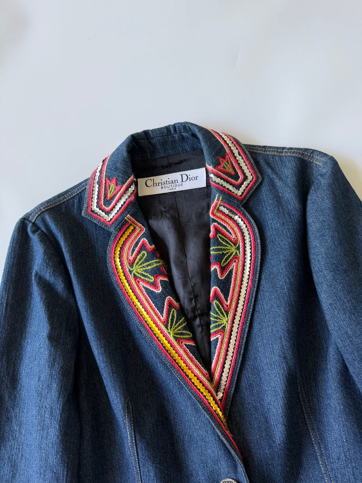 Christian Dior Boutique 2006 Denim Embroidered Jacket