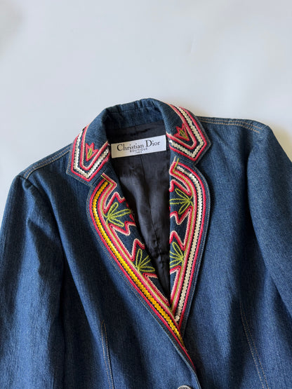 Christian Dior Boutique 2006 Denim Embroidered Jacket