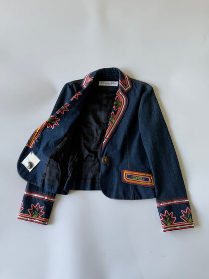 Christian Dior Boutique 2006 Denim Embroidered Jacket