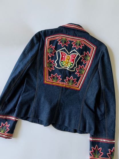 Christian Dior Boutique 2006 Denim Embroidered Jacket