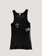 Rare Chrome Hearts Swarovski Crystal Side Logo Tank Top