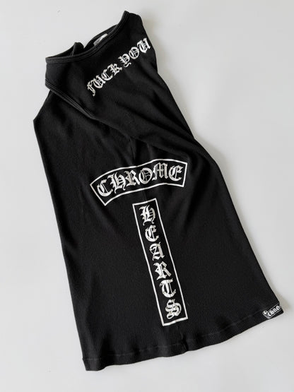 Rare Chrome Hearts Swarovski Crystal Side Logo Tank Top