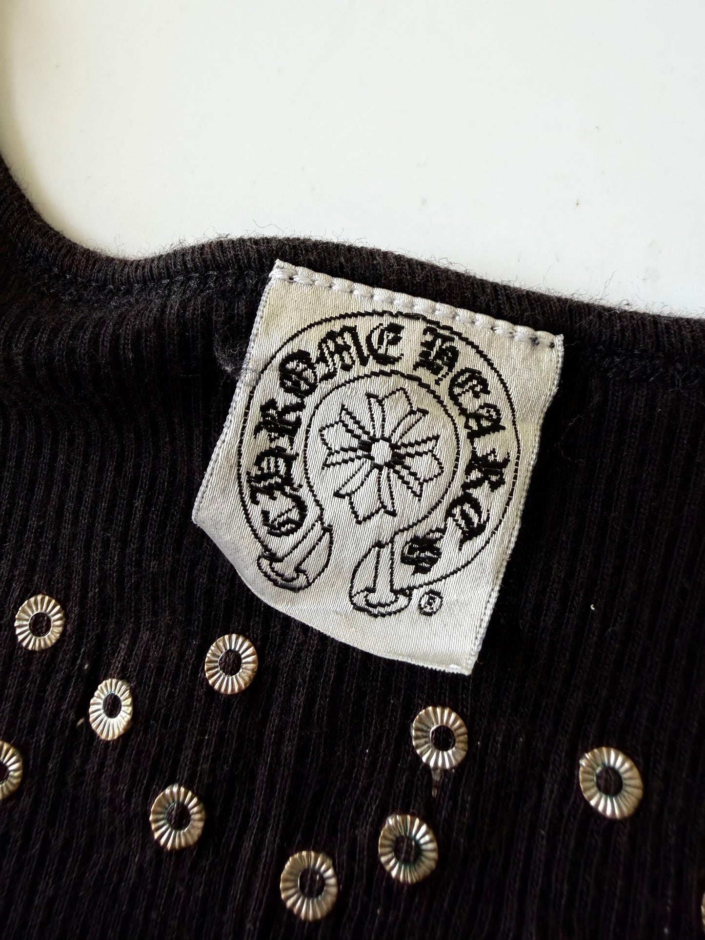 Rare Chrome Hearts Swarovski Crystal Side Logo Tank Top