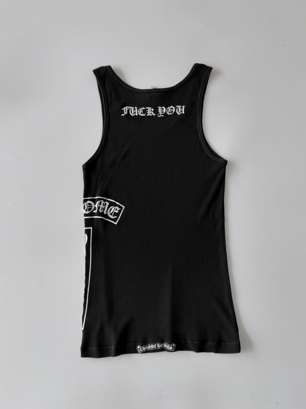 Rare Chrome Hearts Swarovski Crystal Side Logo Tank Top