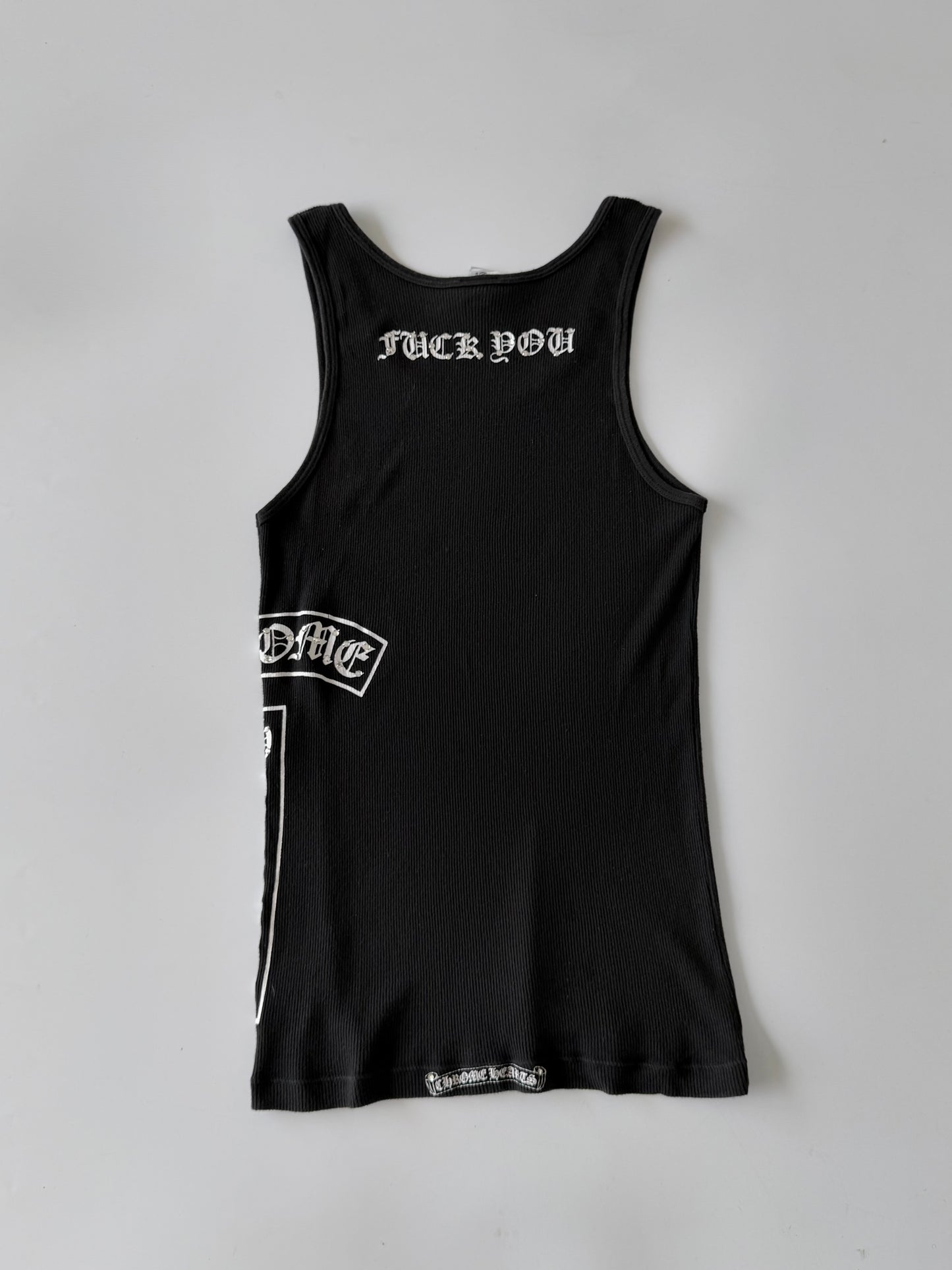 Rare Chrome Hearts Swarovski Crystal Side Logo Tank Top