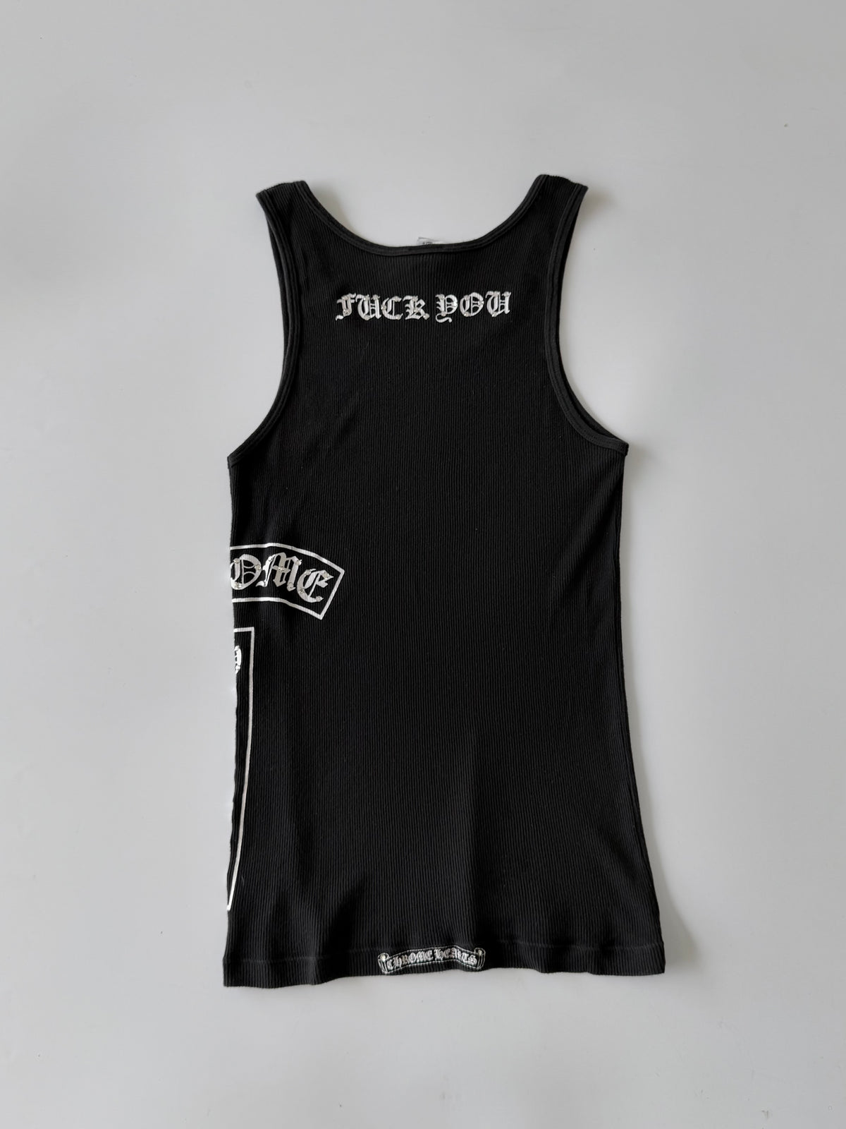 Rare Chrome Hearts Swarovski Crystal Side Logo Tank Top