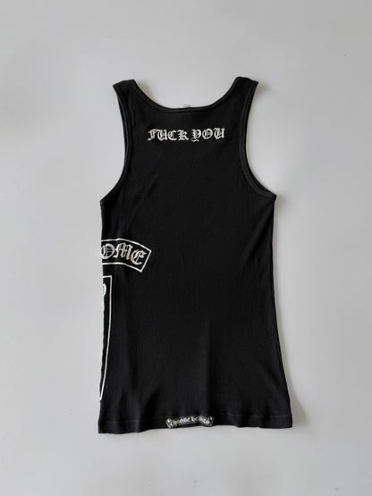 Rare Chrome Hearts Swarovski Crystal Side Logo Tank Top
