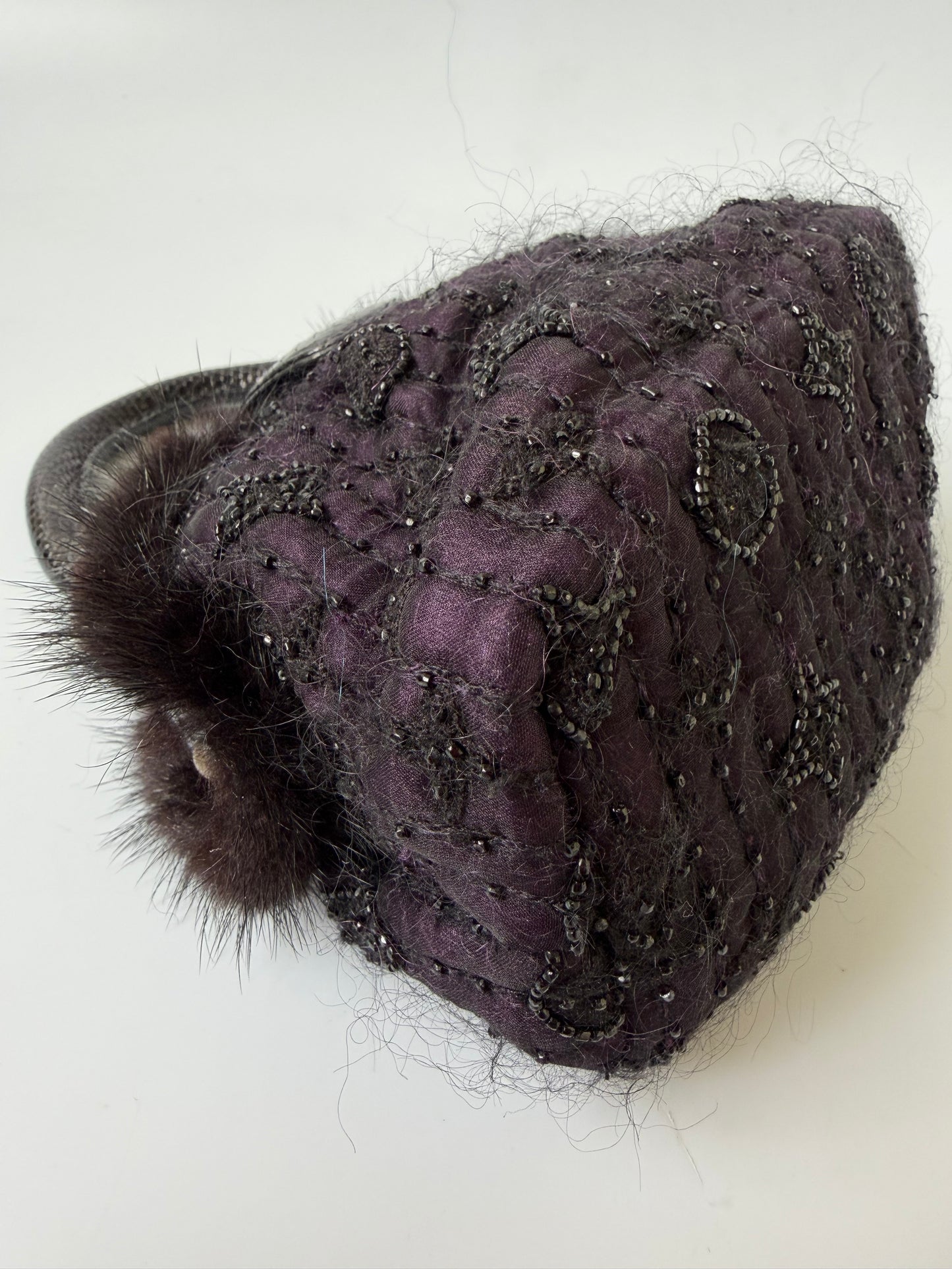Louis Vuitton Violet Quilted Monogram Chiffon Mink Demi Lune