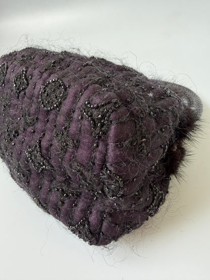 Louis Vuitton Violet Quilted Monogram Chiffon Mink Demi Lune