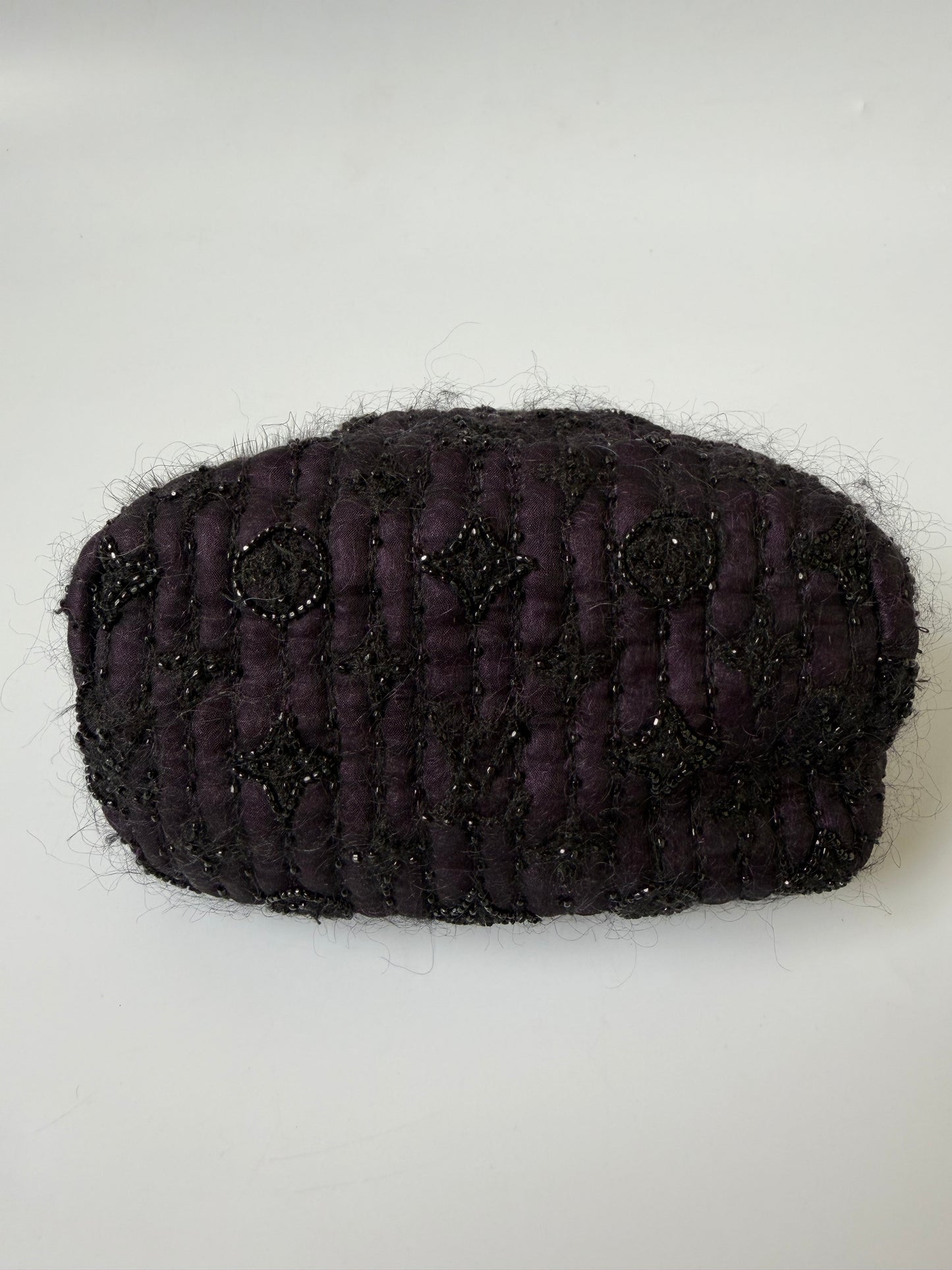 Louis Vuitton Violet Quilted Monogram Chiffon Mink Demi Lune