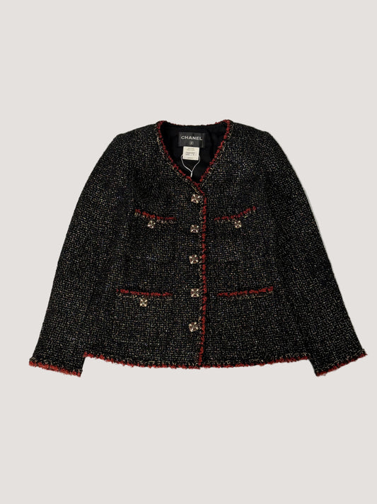 Chanel 11A Gripoir Tweed CC Logo Button Jacket