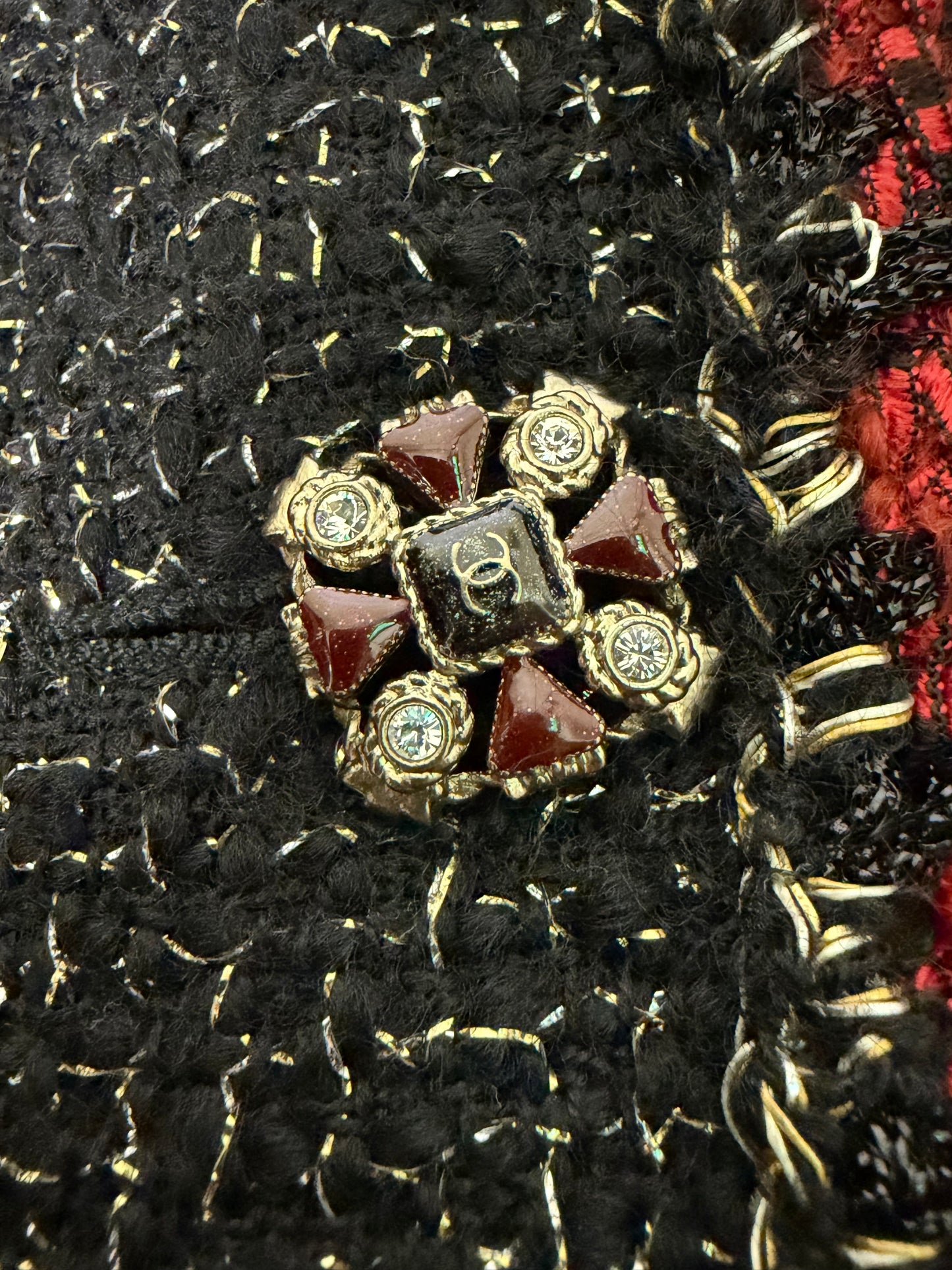 Chanel 11A Gripoir Tweed CC Logo Button Jacket