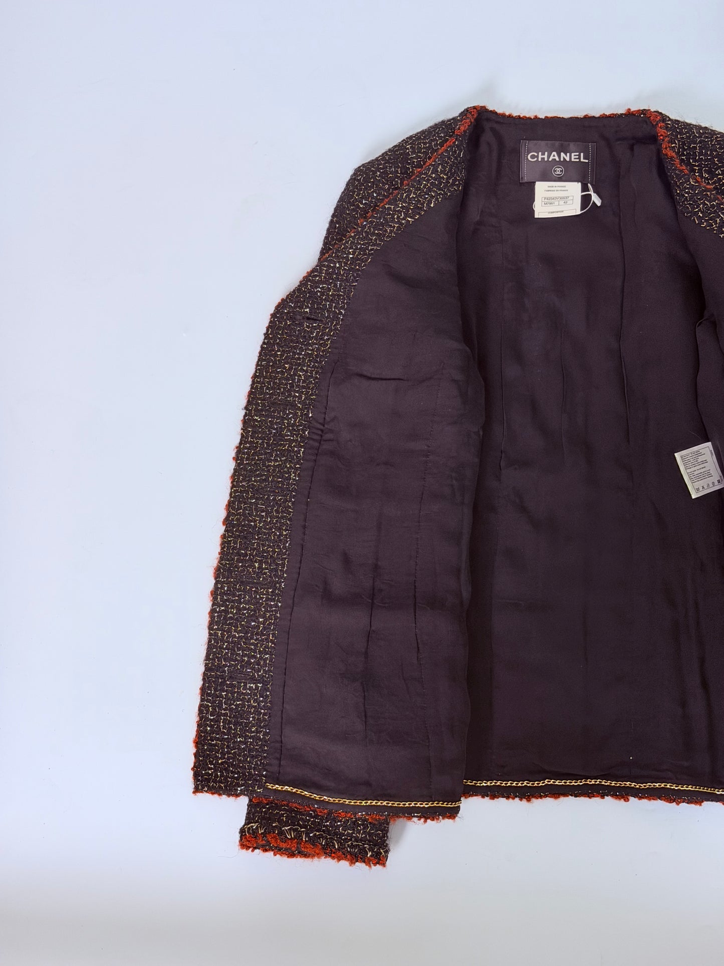 Chanel 11A Gripoir Tweed CC Logo Button Jacket