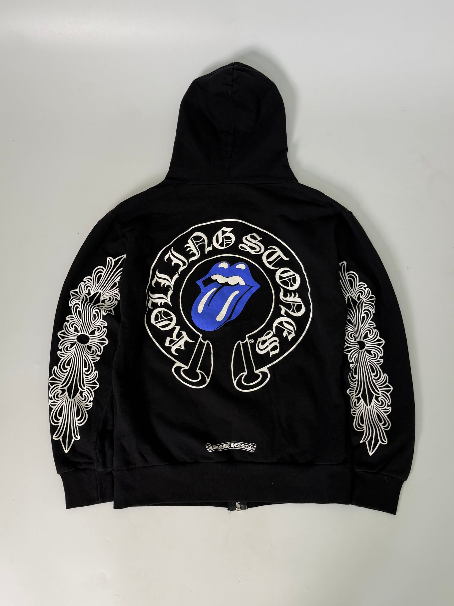 Chrome Hearts Rolling Stone Blue Tongue Horseshoe Hoodie