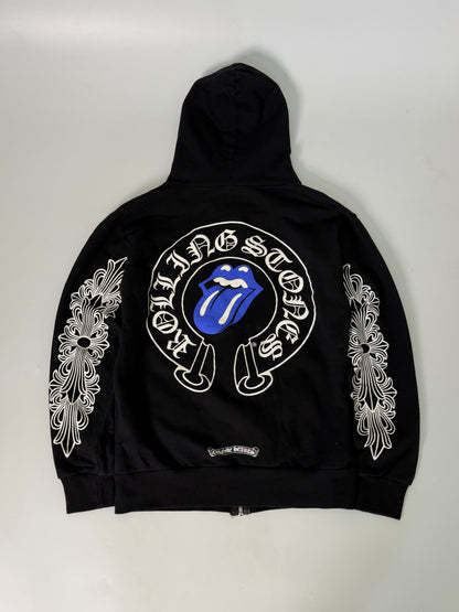 Chrome Hearts Rolling Stone Blue Tongue Horseshoe Hoodie