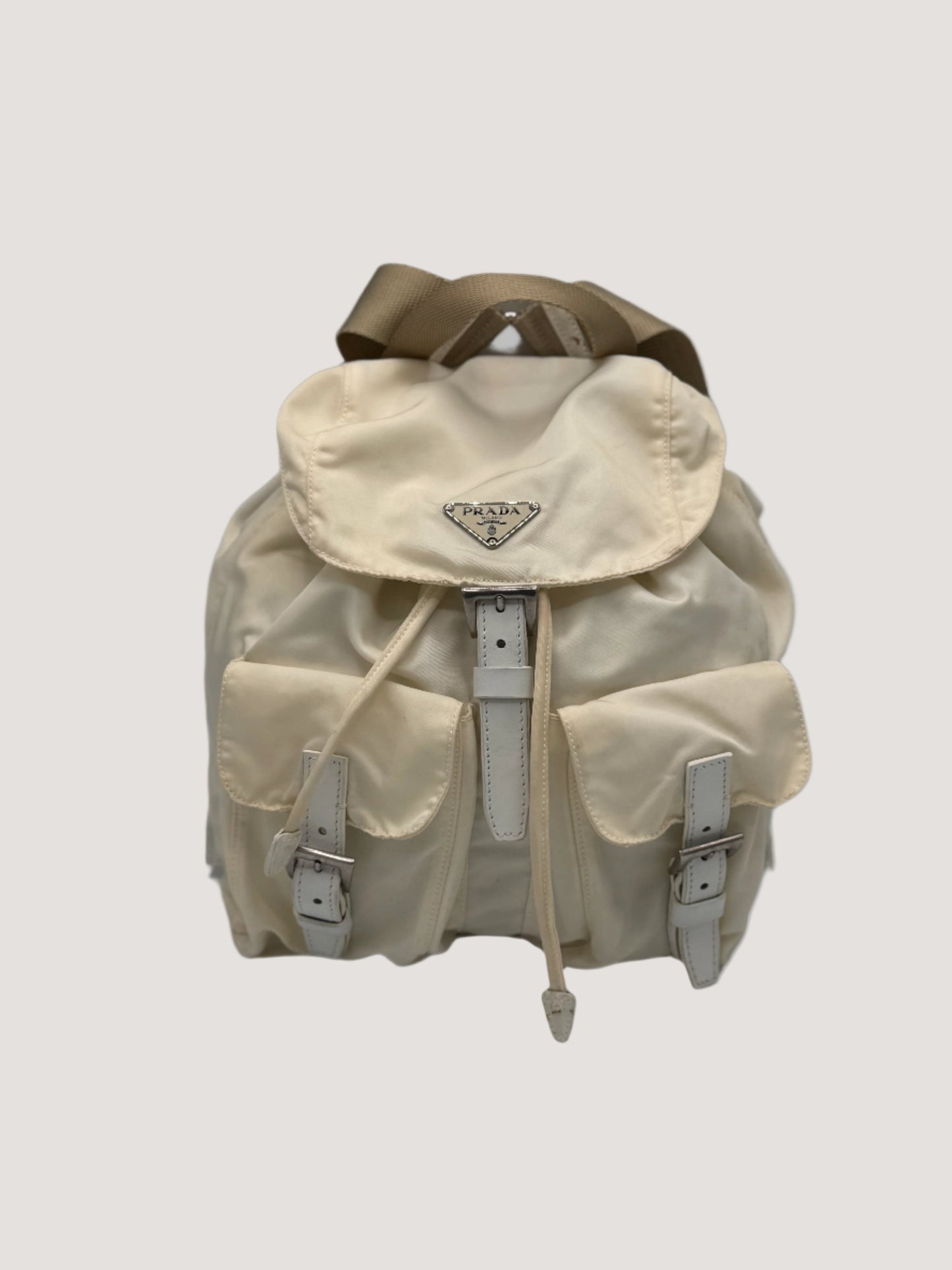 Prada Cream Backpack Nylon