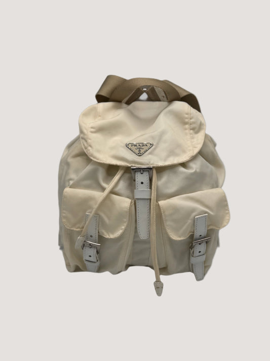 Prada Cream Backpack Nylon