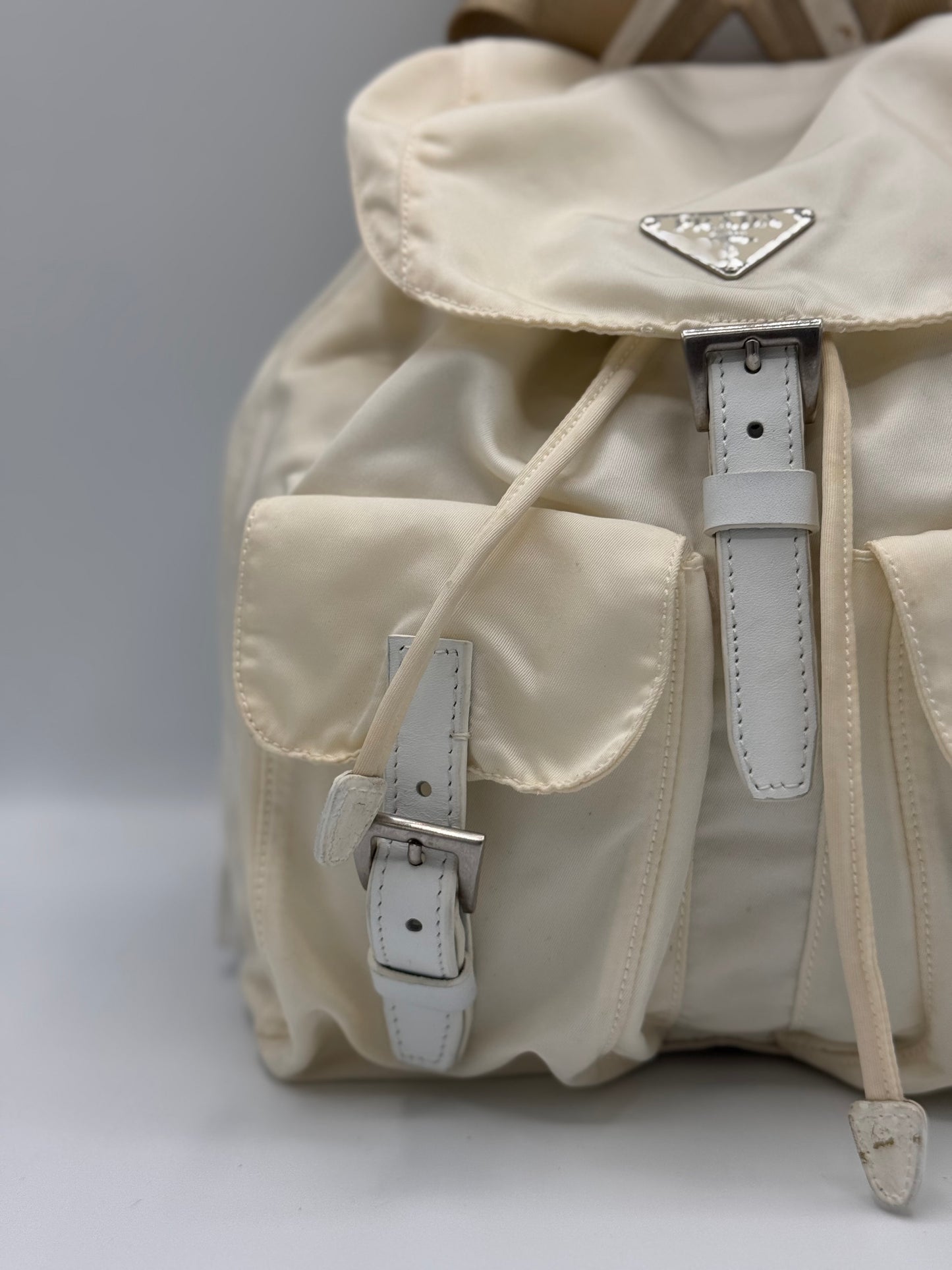 Prada Cream Backpack Nylon