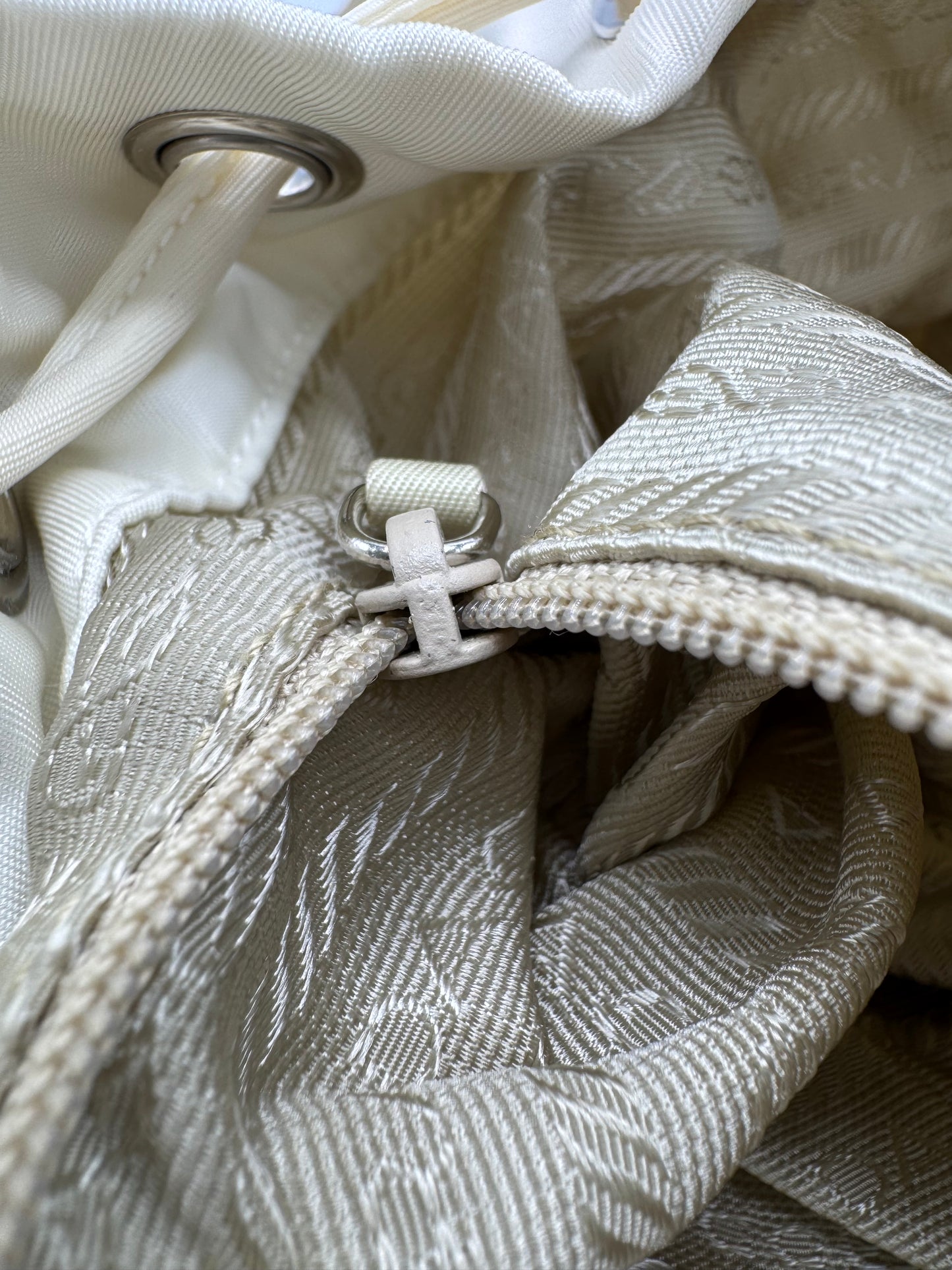 Prada Cream Backpack Nylon