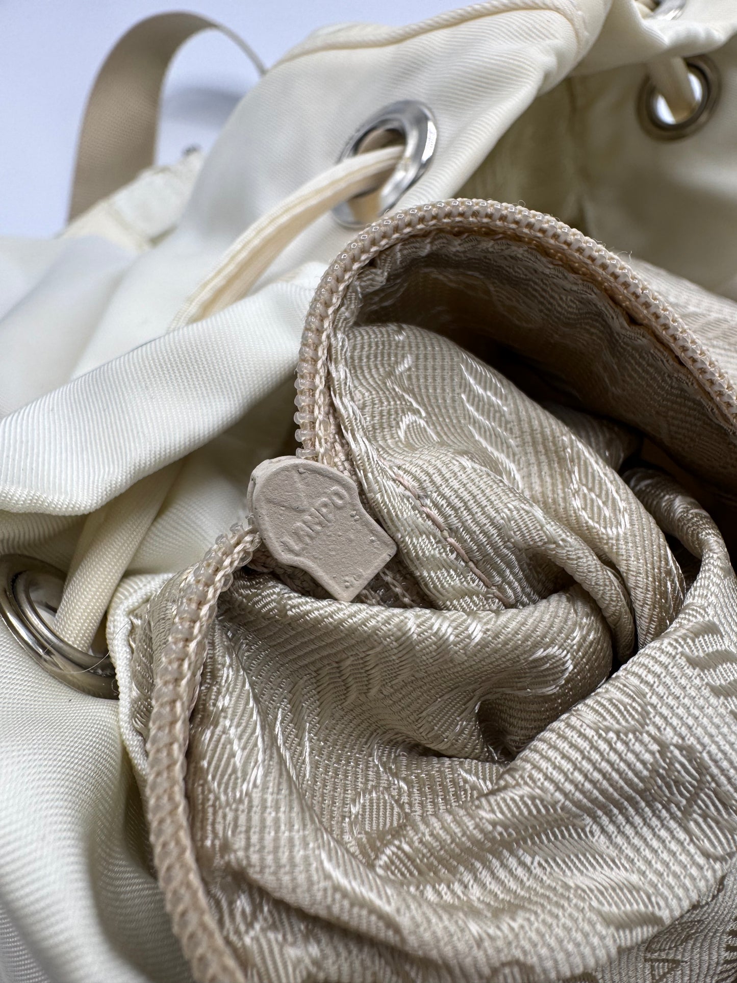 Prada Cream Backpack Nylon
