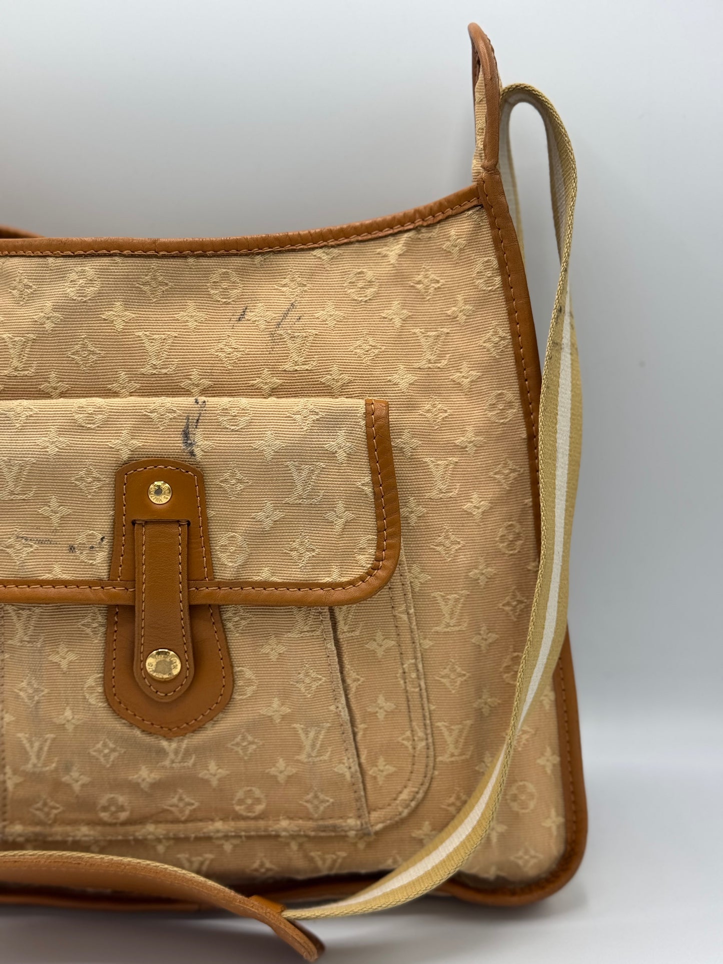 Louis Vuitton Monogram Mini Lin Mary Kate Besace Brown