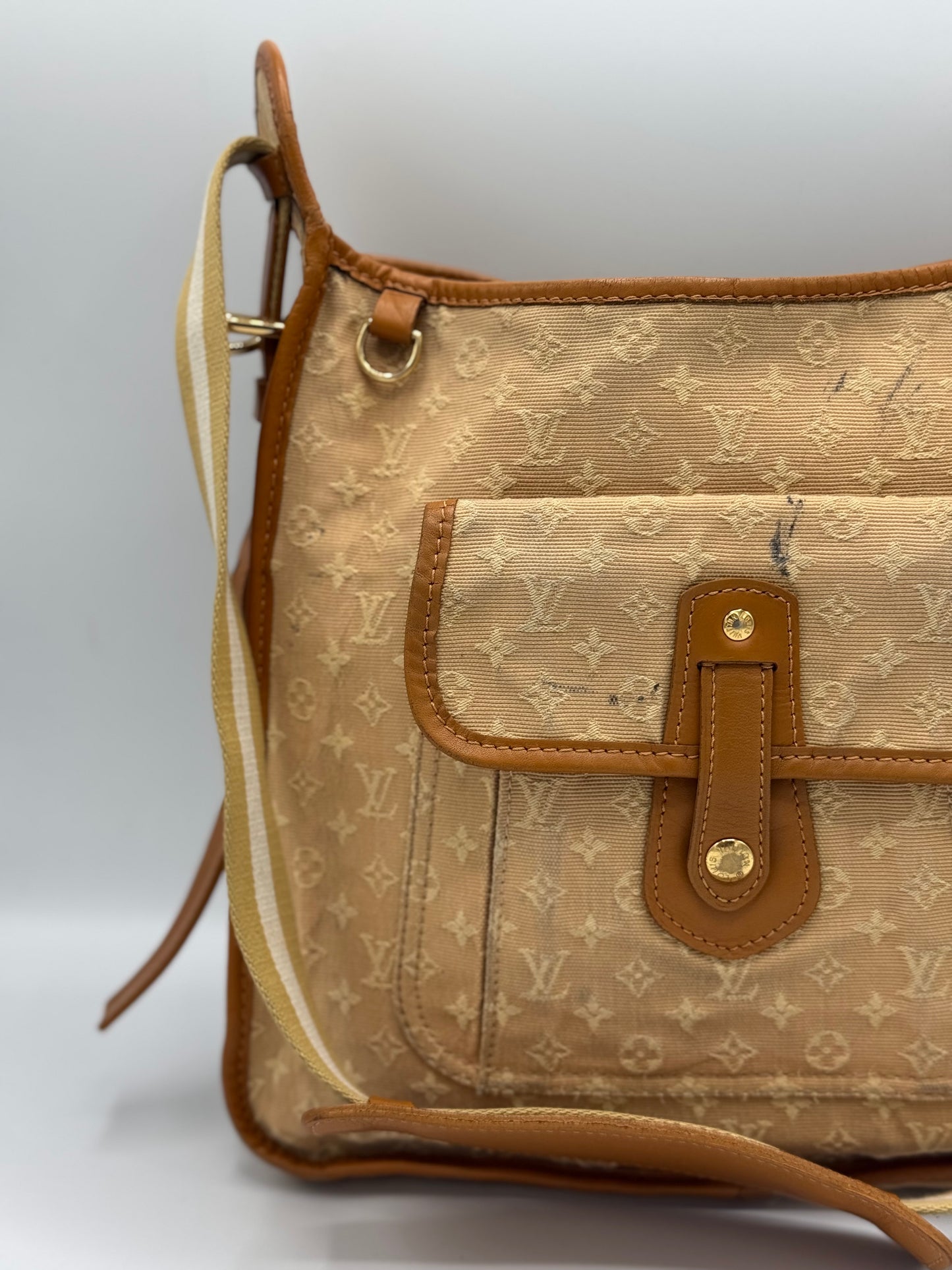Louis Vuitton Monogram Mini Lin Mary Kate Besace Brown