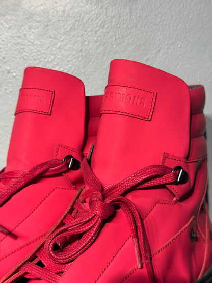 RAF SIMONS Red High Top Sneakers