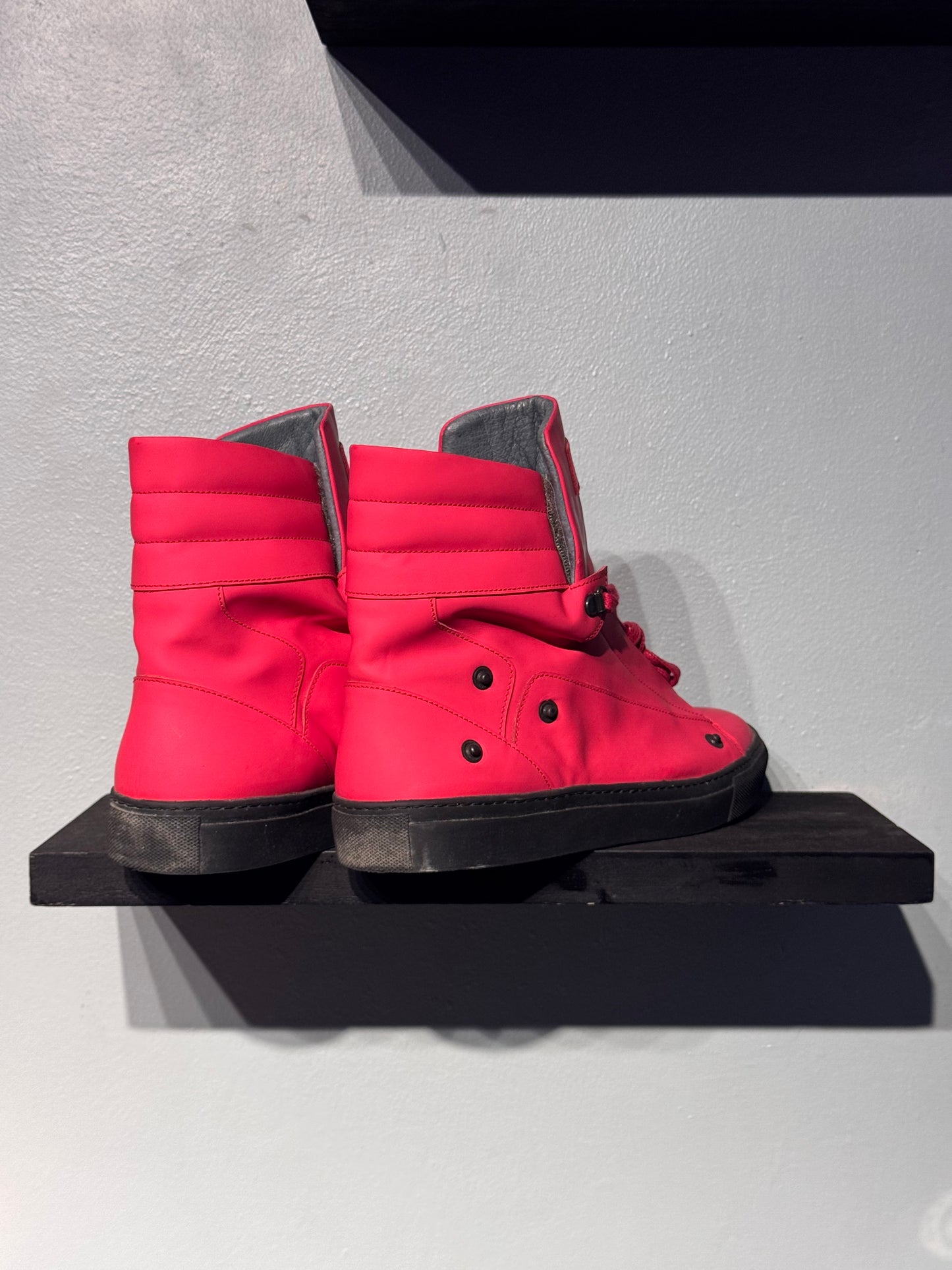 RAF SIMONS Red High Top Sneakers