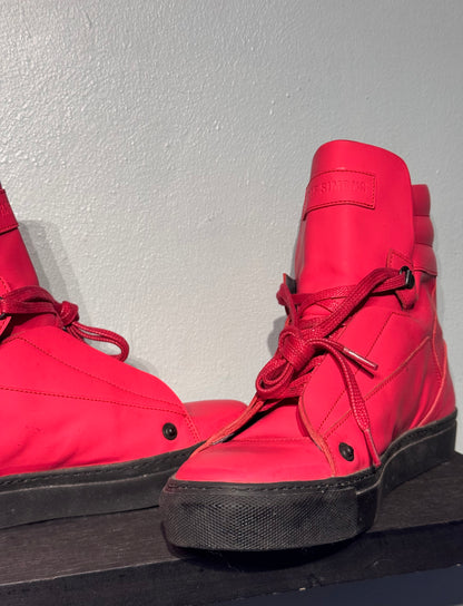 RAF SIMONS Red High Top Sneakers