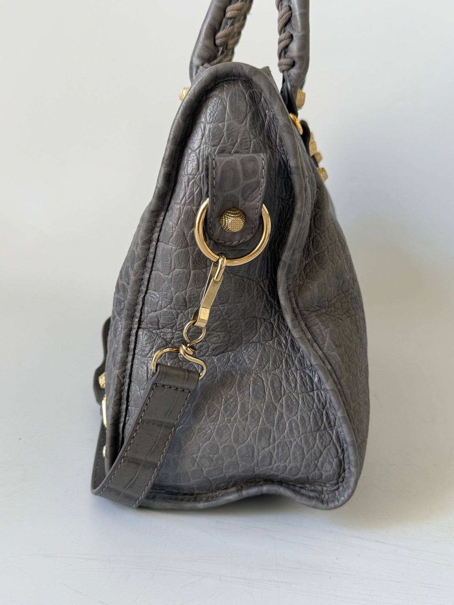 2000’s Balenciaga Gray Crocodile Giant 12 Gold Hardware City