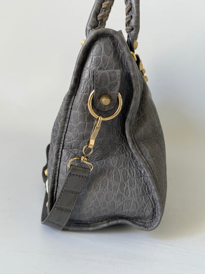 2000’s Balenciaga Gray Crocodile Giant 12 Gold Hardware City