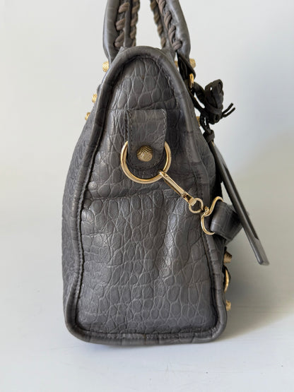 2000’s Balenciaga Gray Crocodile Giant 12 Gold Hardware City