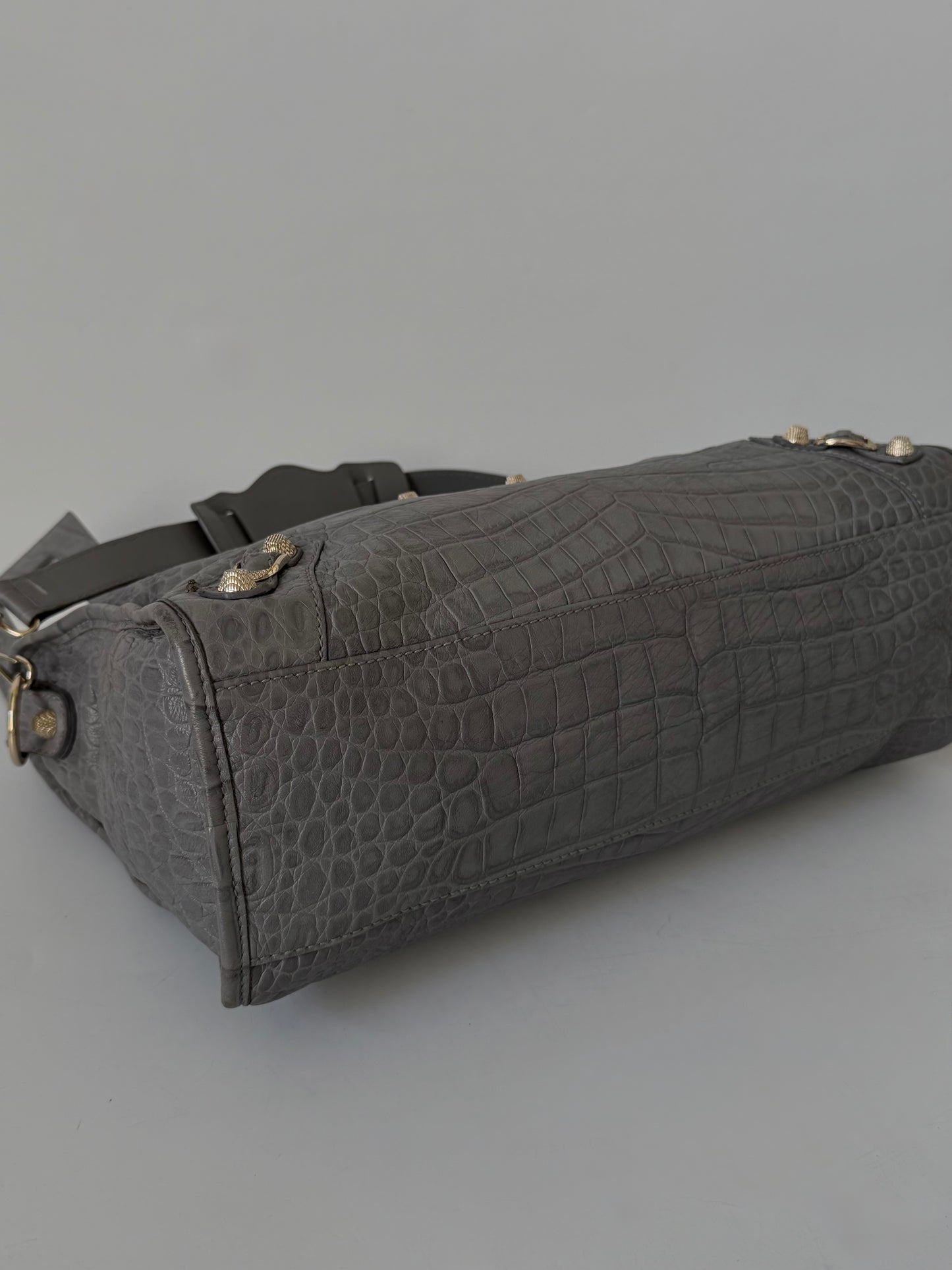 2000’s Balenciaga Gray Crocodile Giant 12 Gold Hardware City