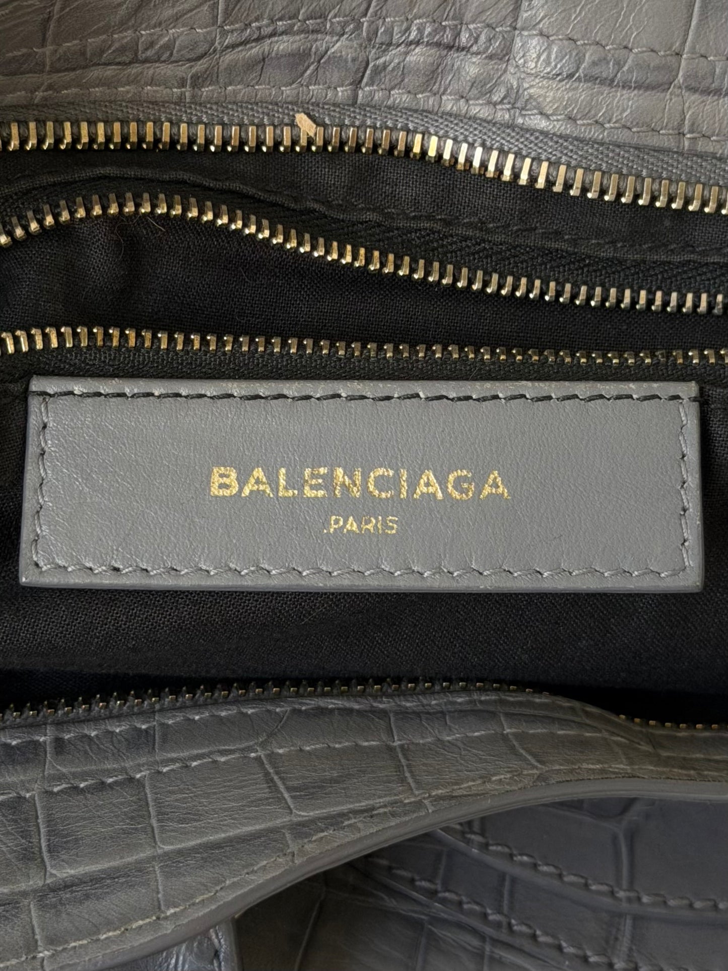 2000’s Balenciaga Gray Crocodile Giant 12 Gold Hardware City