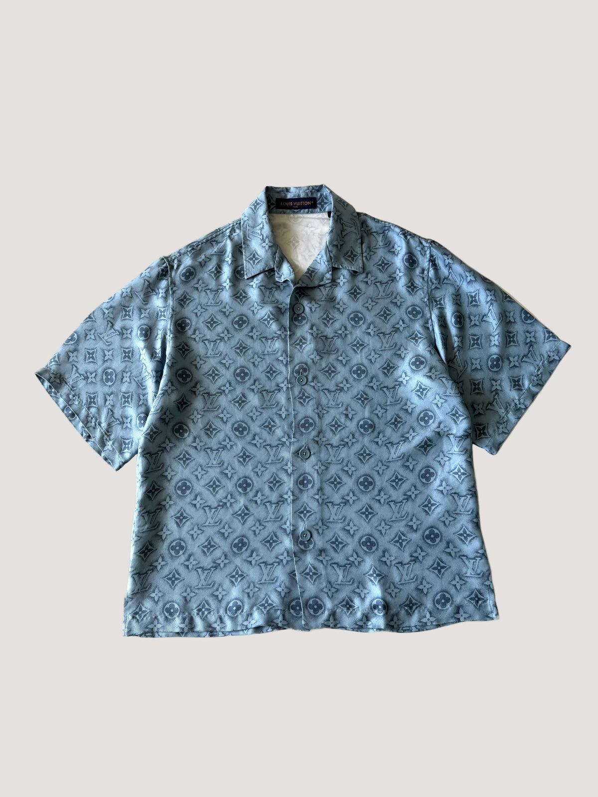 Louis Vuitton Blue Monogram Silk Shirt