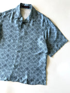 Louis Vuitton Blue Monogram Silk Shirt