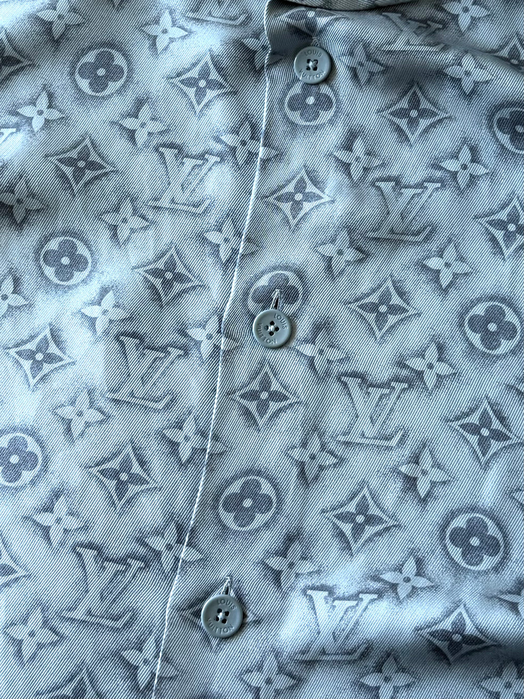 Louis Vuitton Blue Monogram Silk Shirt