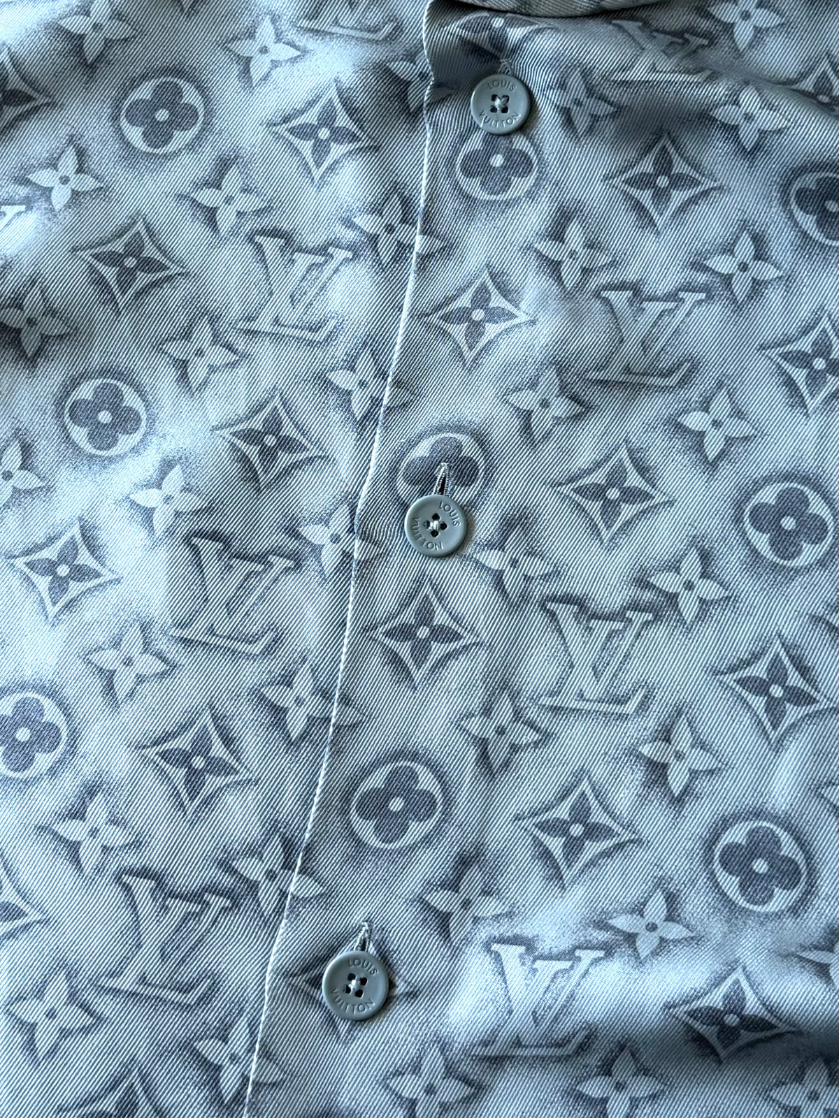 Louis Vuitton Blue Monogram Silk Shirt