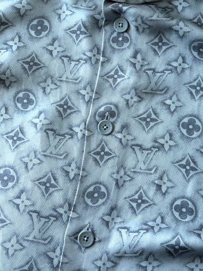 Louis Vuitton Blue Monogram Silk Shirt