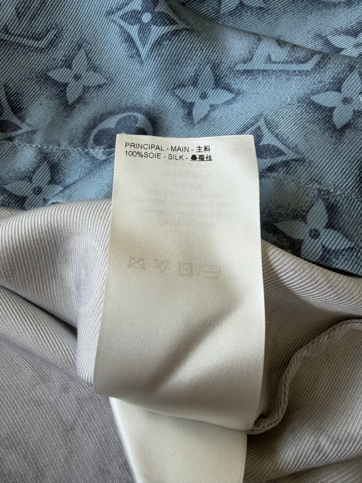 Louis Vuitton Blue Monogram Silk Shirt