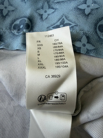 Louis Vuitton Blue Monogram Silk Shirt
