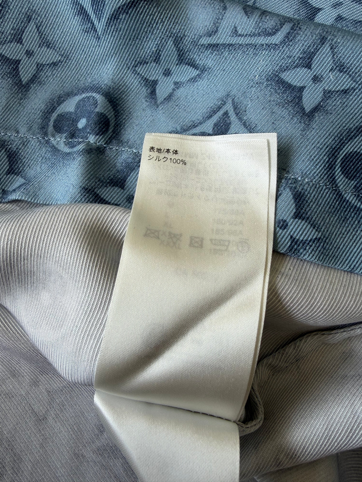 Louis Vuitton Blue Monogram Silk Shirt