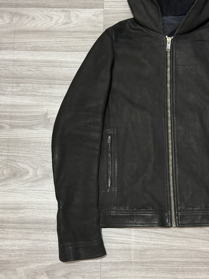Rick Owens FW13-14 Heavy Hooded Leather Jacket